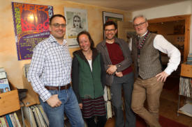 Lothar Mertens (EAR), Eva-Maria Weichmann (TonTräger Audio) Christian Laub (Hifi Bauernhof) und Alan Bachmann (Dali)